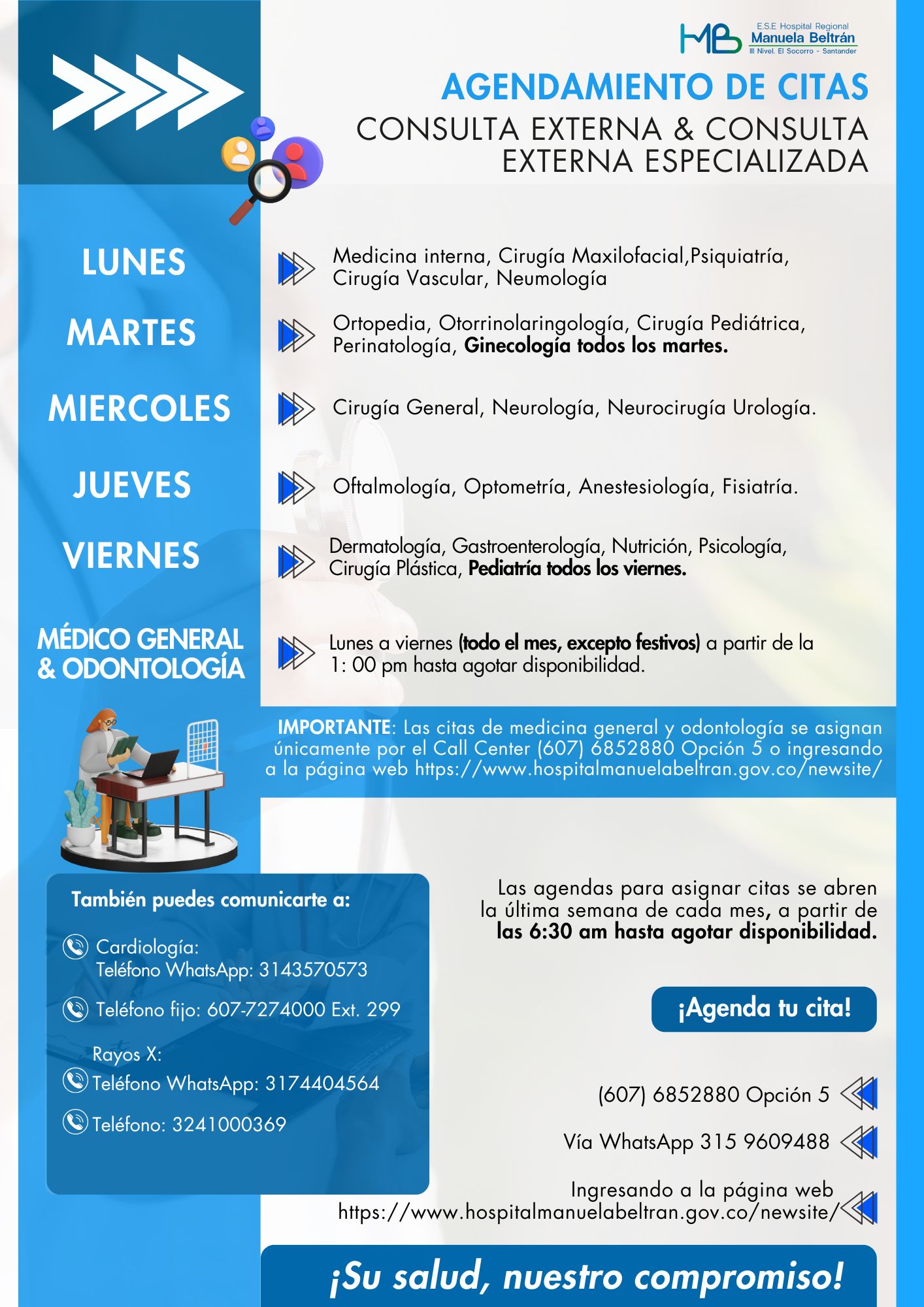 AGENDAMIENTO DE CITA HOSPITAL MANUELA BELTRAN