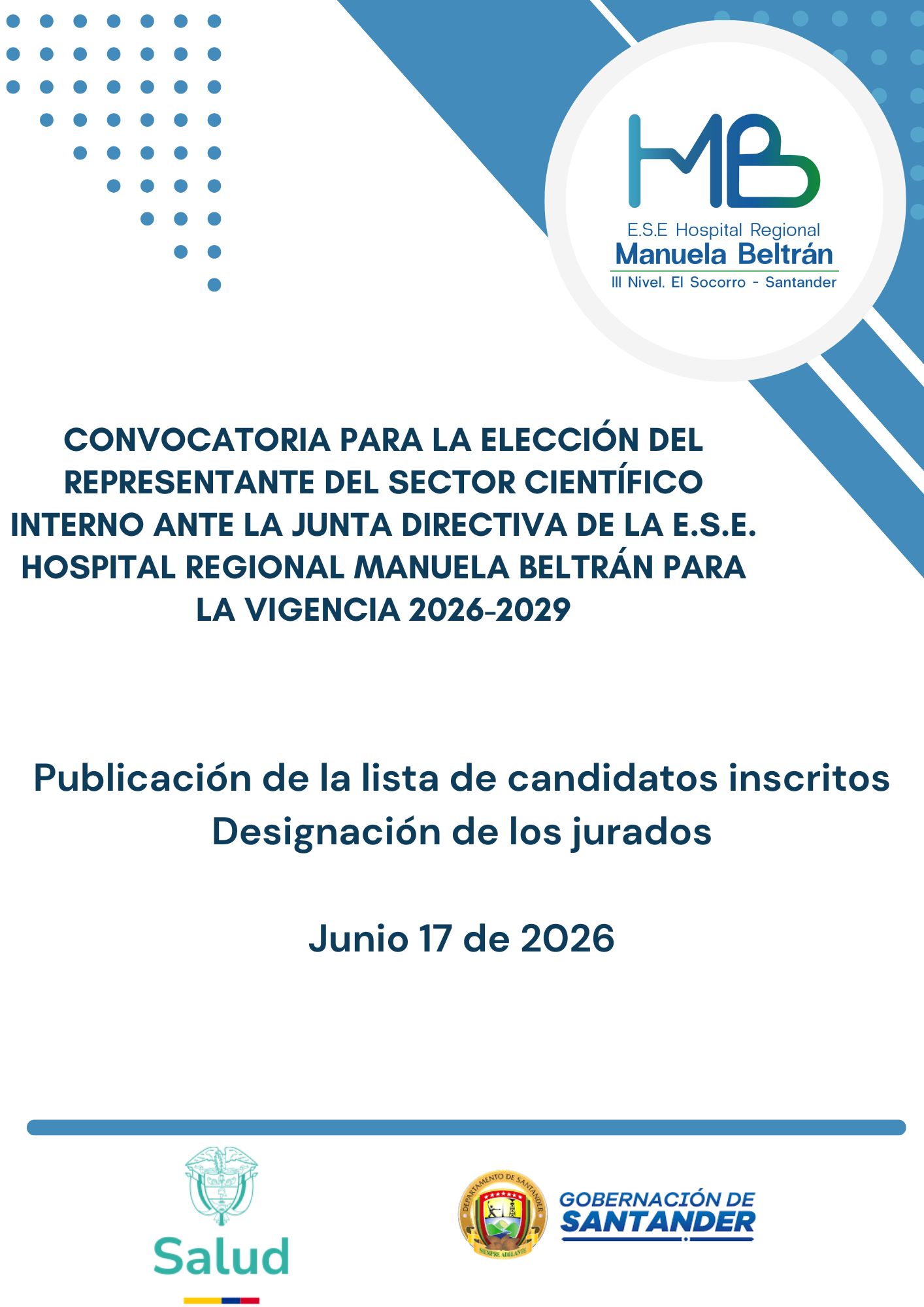Publicacion de canditaso inscritos y la designacion de los jurados