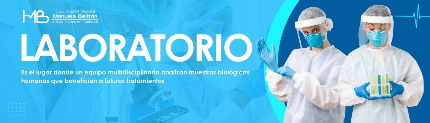 mural que habla de servicio de laboratorio prestado por hospital Manuela Beltrán